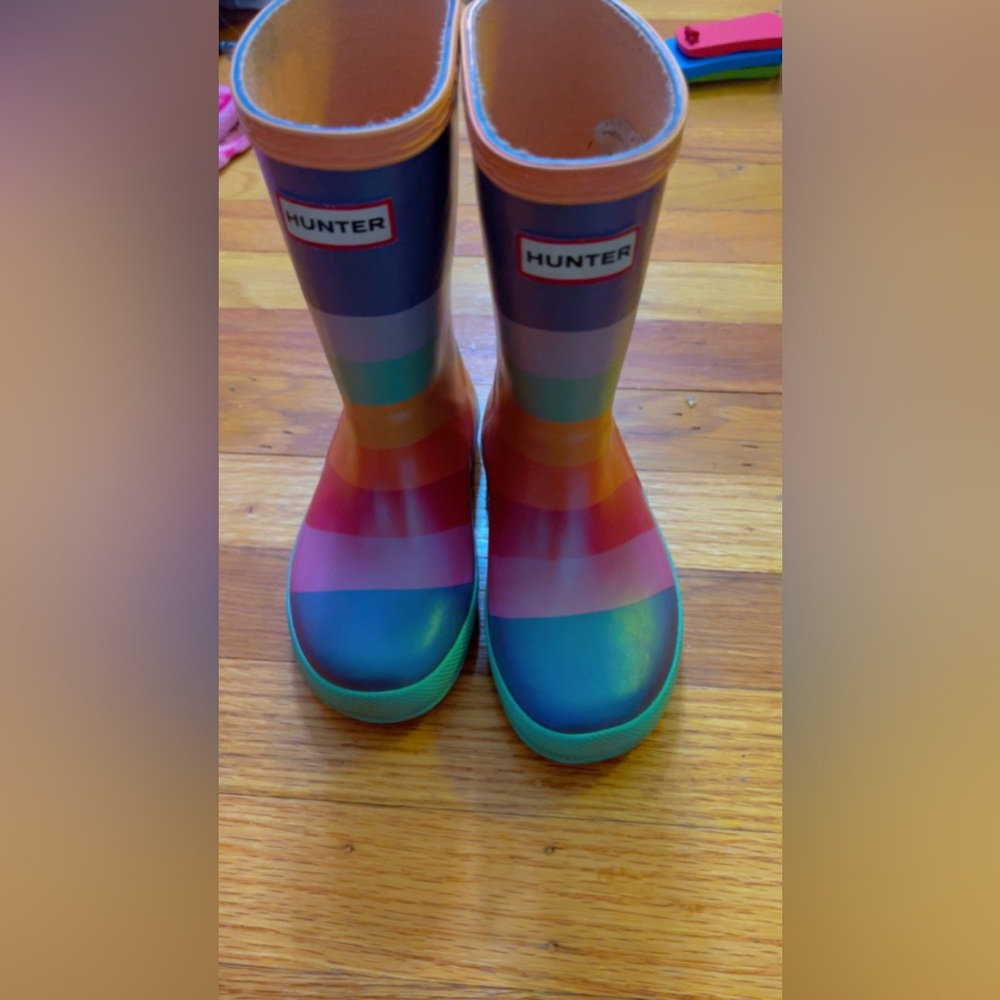 Kids rainbow hunter boots
